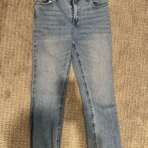 Urban Outfitters Kick Flare High-Rise Cropped Blue Denim Jeans